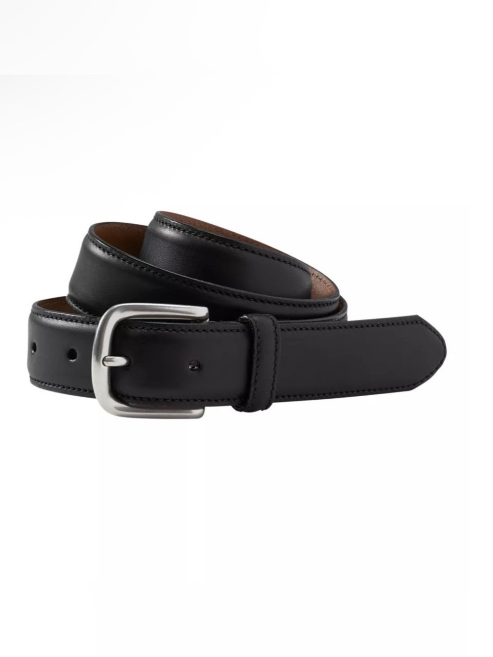 L.L. Bean Men's Chino Black Leather Belt Size 38 MSRP $60